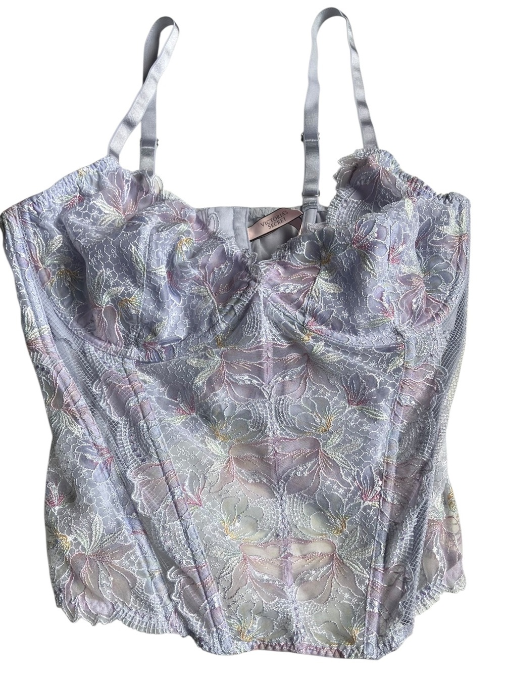 Victoria’s Secret Pastel Lace Bustier Fairy Romance Corset Top XXL